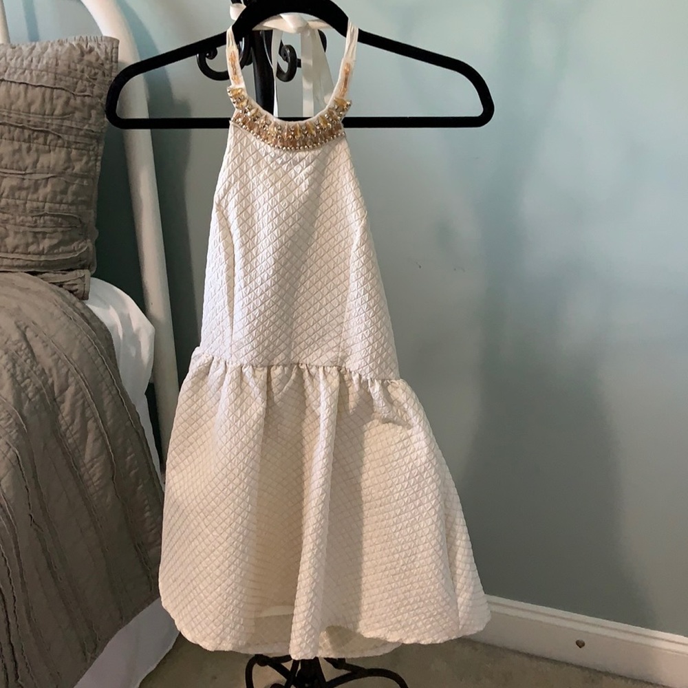 Blush White Halter Dress
